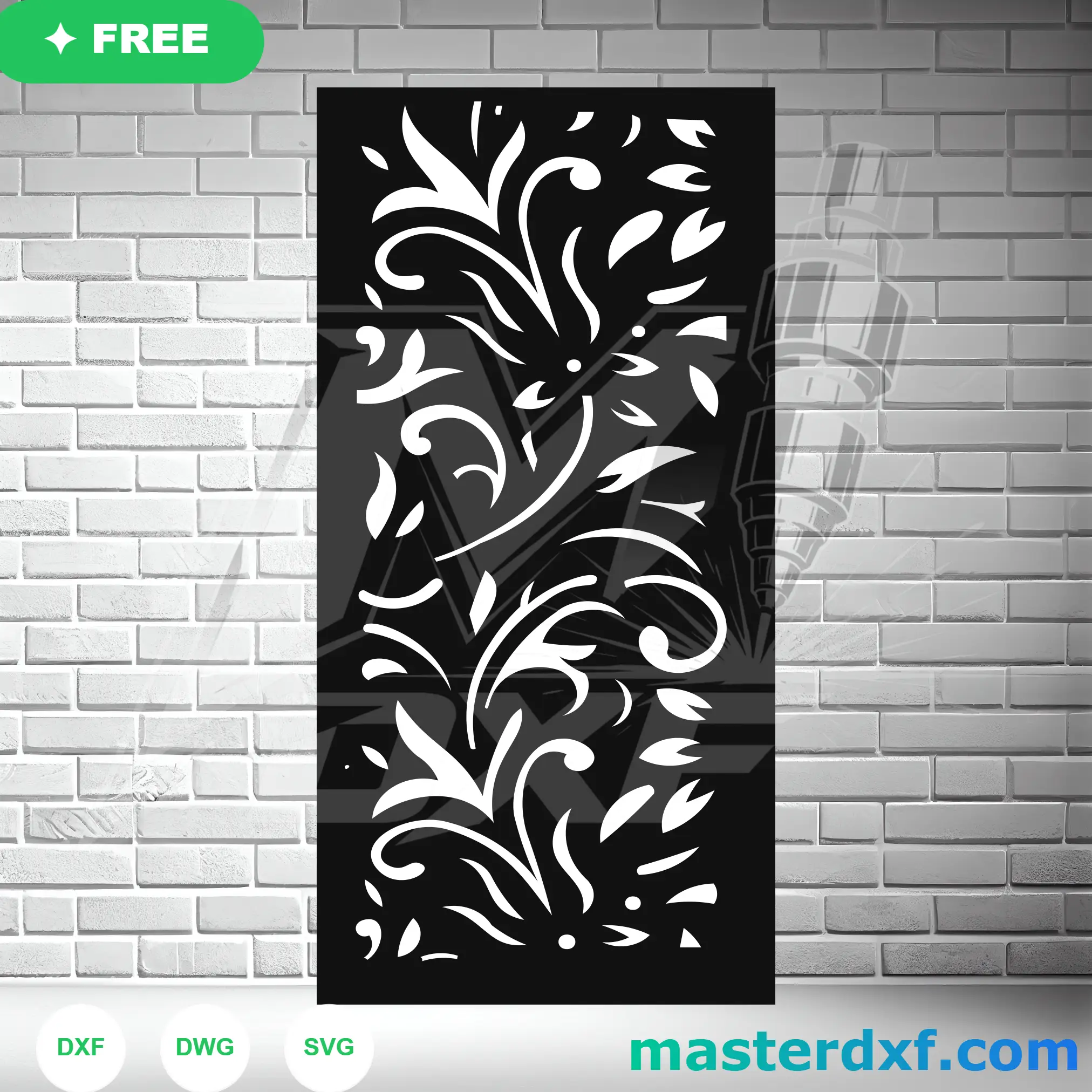 Wild Flourish Scroll DXF Panel for Abstract Wall Art DXF File